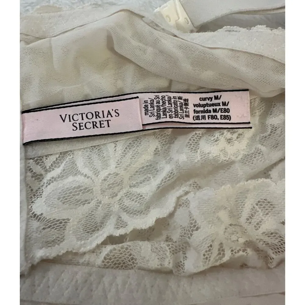 Victoria's Secret Lace Cream Off White Curvy Bralette Size Medium - Picture 4 of 4